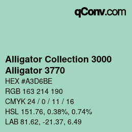カラーコード: Alligator Collection 3000 - Alligator 3770 | qconv.com