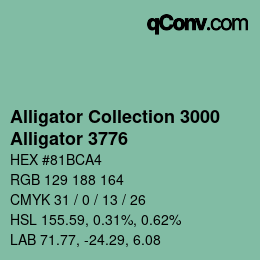 カラーコード: Alligator Collection 3000 - Alligator 3776 | qconv.com