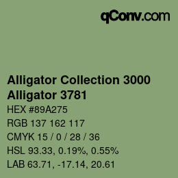 カラーコード: Alligator Collection 3000 - Alligator 3781 | qconv.com