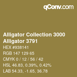 カラーコード: Alligator Collection 3000 - Alligator 3791 | qconv.com