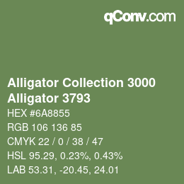 カラーコード: Alligator Collection 3000 - Alligator 3793 | qconv.com