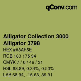 カラーコード: Alligator Collection 3000 - Alligator 3798 | qconv.com