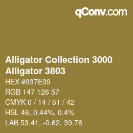 カラーコード: Alligator Collection 3000 - Alligator 3803 | qconv.com