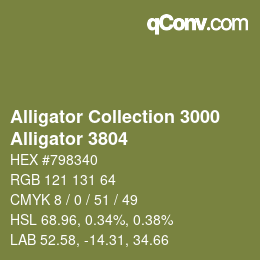 カラーコード: Alligator Collection 3000 - Alligator 3804 | qconv.com