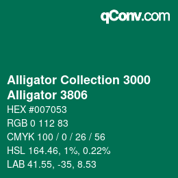 カラーコード: Alligator Collection 3000 - Alligator 3806 | qconv.com