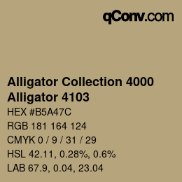 カラーコード: Alligator Collection 4000 - Alligator 4103 | qconv.com