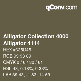 Código de color: Alligator Collection 4000 - Alligator 4114 | qconv.com