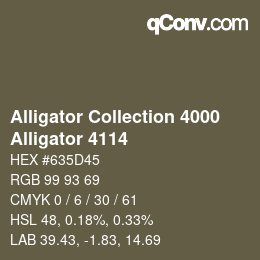 カラーコード: Alligator Collection 4000 - Alligator 4114 | qconv.com