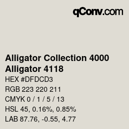 カラーコード: Alligator Collection 4000 - Alligator 4118 | qconv.com