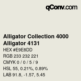 カラーコード: Alligator Collection 4000 - Alligator 4131 | qconv.com