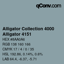 カラーコード: Alligator Collection 4000 - Alligator 4151 | qconv.com