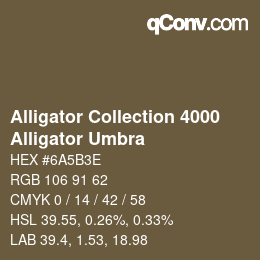 カラーコード: Alligator Collection 4000 - Alligator Umbra | qconv.com