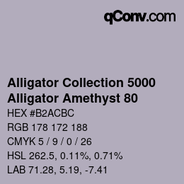 カラーコード: Alligator Collection 5000 - Alligator Amethyst 80 | qconv.com