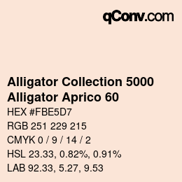 カラーコード: Alligator Collection 5000 - Alligator Aprico 60 | qconv.com