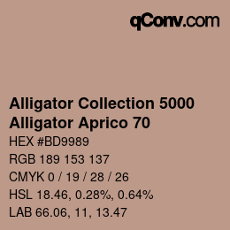 カラーコード: Alligator Collection 5000 - Alligator Aprico 70 | qconv.com
