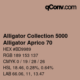 カラーコード: Alligator Collection 5000 - Alligator Aprico 70 | qconv.com