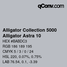 カラーコード: Alligator Collection 5000 - Alligator Astra 10 | qconv.com