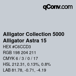 カラーコード: Alligator Collection 5000 - Alligator Astra 15 | qconv.com