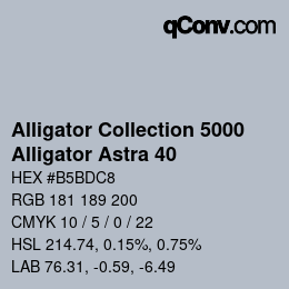 カラーコード: Alligator Collection 5000 - Alligator Astra 40 | qconv.com