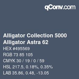 Color code: Alligator Collection 5000 - Alligator Astra 62 | qconv.com