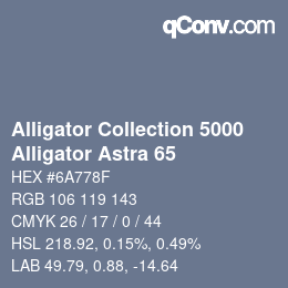 カラーコード: Alligator Collection 5000 - Alligator Astra 65 | qconv.com