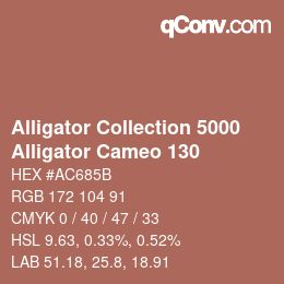 カラーコード: Alligator Collection 5000 - Alligator Cameo 130 | qconv.com