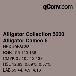 Código de color: Alligator Collection 5000 - Alligator Cameo 5 | qconv.com
