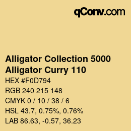 Código de color: Alligator Collection 5000 - Alligator Curry 110 | qconv.com