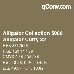 Color code: Alligator Collection 5000 - Alligator Curry 32 | qconv.com