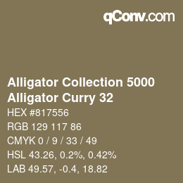 Color code: Alligator Collection 5000 - Alligator Curry 32 | qconv.com