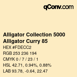 Color code: Alligator Collection 5000 - Alligator Curry 85 | qconv.com