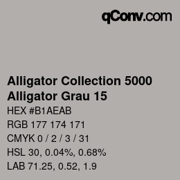 カラーコード: Alligator Collection 5000 - Alligator Grau 15 | qconv.com