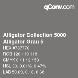 Color code: Alligator Collection 5000 - Alligator Grau 5 | qconv.com