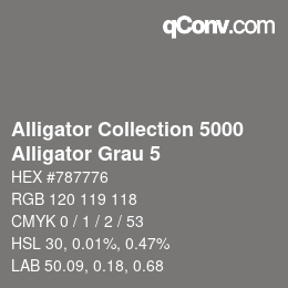 Code couleur: Alligator Collection 5000 - Alligator Grau 5 | qconv.com