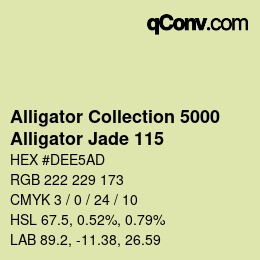 カラーコード: Alligator Collection 5000 - Alligator Jade 115 | qconv.com
