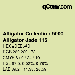 カラーコード: Alligator Collection 5000 - Alligator Jade 115 | qconv.com