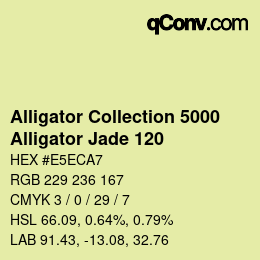 カラーコード: Alligator Collection 5000 - Alligator Jade 120 | qconv.com