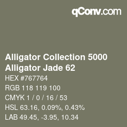 カラーコード: Alligator Collection 5000 - Alligator Jade 62 | qconv.com