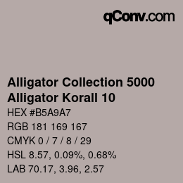 カラーコード: Alligator Collection 5000 - Alligator Korall 10 | qconv.com