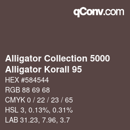 カラーコード: Alligator Collection 5000 - Alligator Korall 95 | qconv.com