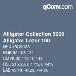 カラーコード: Alligator Collection 5000 - Alligator Lazur 100 | qconv.com