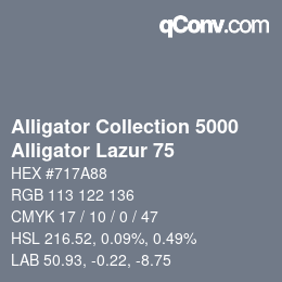 カラーコード: Alligator Collection 5000 - Alligator Lazur 75 | qconv.com