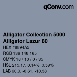 カラーコード: Alligator Collection 5000 - Alligator Lazur 80 | qconv.com