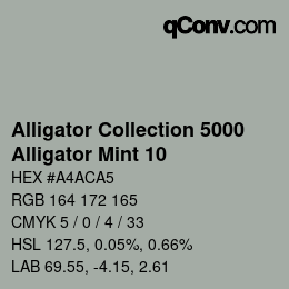 カラーコード: Alligator Collection 5000 - Alligator Mint 10 | qconv.com