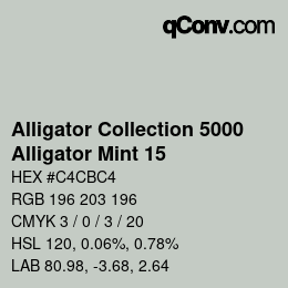 カラーコード: Alligator Collection 5000 - Alligator Mint 15 | qconv.com