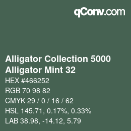 Código de color: Alligator Collection 5000 - Alligator Mint 32 | qconv.com