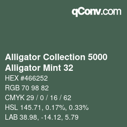 カラーコード: Alligator Collection 5000 - Alligator Mint 32 | qconv.com