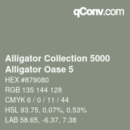 Color code: Alligator Collection 5000 - Alligator Oase 5 | qconv.com
