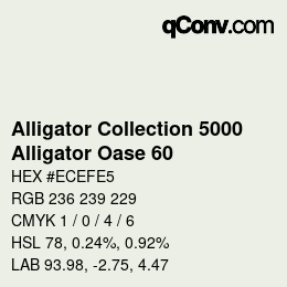 Color code: Alligator Collection 5000 - Alligator Oase 60 | qconv.com