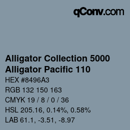 カラーコード: Alligator Collection 5000 - Alligator Pacific 110 | qconv.com